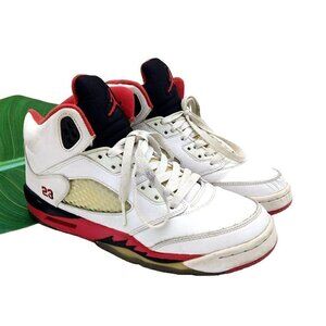 Nike Air Jordan Retro 5 V Fire Red Black Tongue Size 6.5Y 440888-120 Sneakers